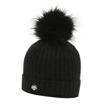 데상트모자 JQS SM422YKCN0-BLK 데상트 여성 FUR 탈부착 비니, 사이즈:FREE