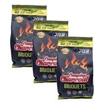 우주캠핑 바베큐 숯 3종, 차콜(브리켓) 1kg, 3개