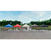 조은마켓 언제 어디서나 간편하게 설치 가능한 벨크로 타입 천막세트 캐노피 (체육대회 야외활동 선별진료소 포장마차 등), 3미터×3미터, (지붕 프레임 투명바람막이4면 세트), 블랙