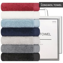 [] 호텔수건 40수 200g 노블랙라벨 5장 선물세트, 색상:04토파즈블루