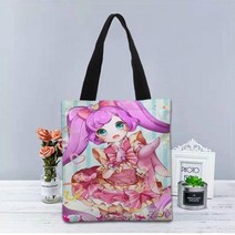 프리파라 프리파라 아이돌 시간 토트 백 캔버스 패브릭 핸드백 양면 인쇄 쇼핑프리파라, 7, m 35x40cm