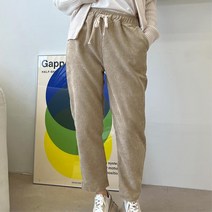 사라 여성 봄가을 코듀로이 골덴 세미와이드 팬츠