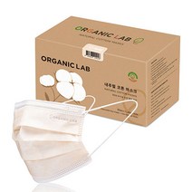 오가닉랩 내추럴 코튼 마스크 대형, 30개, 1개, 베이지