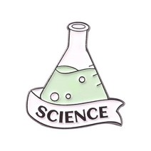 5 개/대 귀여운 화학 병 에나멜 핀 과학 분자 모델 브로치 배지 친구 보석 선물, [05] science