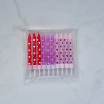 스윗앤스윗. 하트땡땡이 미니초 10P 미니케익용 생일초