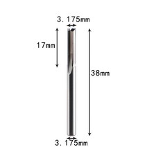 Xuhan 3.175mm 4mm 6mm 8mm 생크 2 플루트 텅스텐 카바이드 엔드 밀 CNC 라우터 비트 조각 스트레이트 슬롯 밀링 커터, [04] 10PCS, [01] 3.175X17X38