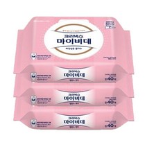 크리넥스 마이비데 밸런스케어 화장실용 물티슈 캡형, 3팩, 40매