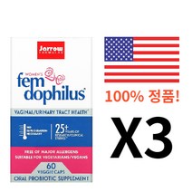 재로우 포뮬러스(미국) 펨 도필러스 여성용 유산균 60 식물성 캡슐, 60정, 3개