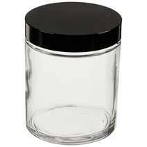 Kimble 타입 III 소다 라임 글라스 클리어 와이드 마우스 스트레이트 사이드 병 GPI 스레드 캡 PTFE 페이스 LDPE 폼 라이너 소재 60 용량 24개 케이스, Solid PE Liner Material