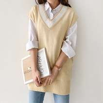 드레스날다 너와나의 루즈핏 브이넥 베스트(knit539)