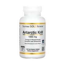 캘리포니아 골드 뉴트리션 남극 크릴오일 아스타잔틴 딸기레몬맛 1000mg 120정