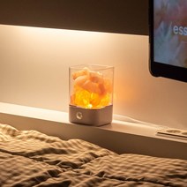 감성 인테리어 크리스탈 스톤 굿나잇 디퓨저 무드등 에센셜 오일 발향, 블랙, 라벤더