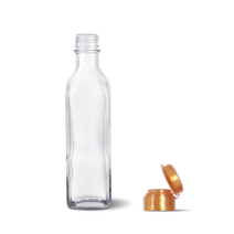 유리병 투명 사각 참기름병 300ml FN300S (원터치캡) 오일용기 소스 양념 포장용기, 원터치캡-골드