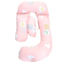 임산부 베개 허리 감싸기 옆잠 베개 받침 배 잠 신기 옆잠 베개 임산부 쿠션 u형 쿠션 임신기 용품, 파우더 아기 코끼리스킨 코튼-a류 모아 표준
