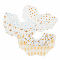 벨베이비 양면 턱받이, 1세트, 7.오렌지+곰돌이+스마일 플라워 세트