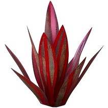 DIY 금속 마당 예술 Agave 선인장 공장 소박한 조각 홈 정원 인형 야외 장식 꽃 식물 인공 액세서리, 05 Red