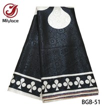 아프리카 브로케이드 프린팅 직물 반짝이고 재봉 의류 폴리에스테르 불투명 비탄성, BGB-51_3 x 1.5 yards