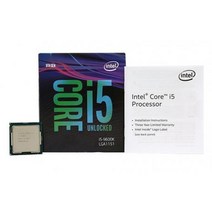 (INTEL 코어9세대 i5-9600K 정품박스 (커피레이크 리프레시/3.7GHz/9MB/쿨러미포함) 세대/코어/정품박스/리프레시/쿨러미포함/커피레이크, 단일 모델명/품번