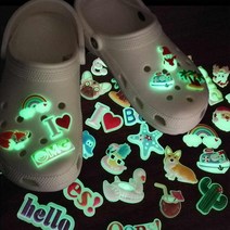 야광 즈비츠 자비츠 실내화 악세사리 꾸미기 파츠 입체 데이지 뱃지 세트 강아지 끼우기, 11-야광-돌고래