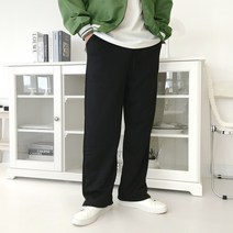 로니제이 남자 남녀공용 무지 트레이닝 츄리닝 허리 밴딩 팬츠 와이드 면바지