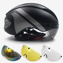 사이클링 자전거 초경량 헬멧 aero tt time 트라이얼 남성 여성 고글 race road bike helmet with lens casco ciclismo bike, 블랙 실버 4 렌즈, m