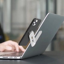 노트북 스마트폰 홀더 듀얼 거치대 온라인 수업 회의 컴퓨터 모니터 듀얼스크린, 실버