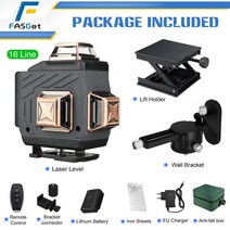 레이저 수직기 수평계 직선기 레벨기 FASGet-앱 제어 16 라인 4D 레이저 레벨 셀프 레벨링 360 수평 및, 01 16 Lines Set