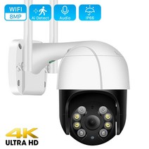 팔로우캠 모션 트래킹 스마트 오토 회전 4k 8mp 5x 줌 ptz 카메라 ip 야외 와이파이 카메라 hd 5mp 3mp 자동 추적 비디오 감시 cctv 보안 카메라 앱 118, 8mp 128g 카드 추가, 협력사, EU 플러그