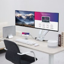 카멜모니터암 PMA2WDS 싱글 고중량 35인치 높이조절 USB 도킹 피벗스탠드, 35인치 높이조절  듀얼 도킹 모니터암
