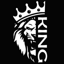 왕관 KING 사자 스티커 자동차 포스 튜닝 야수 데칼 스티커, 반사화이트, 1개