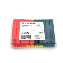 이케아 BEVARA 베바라 30개입 밀봉클립 혼합색상, 상세페이지 참조