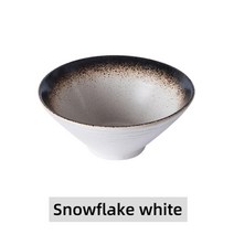 이케아 중국 그릇 자기 공기 접시 찻잔 면기 예쁜 면그릇레트로 일본라면 인스턴트 국수 대형 세라믹 샐러드 과일 수프 스파게티 파스타 전자 레인지 식기 도매, 8인치, 눈송이 흰색