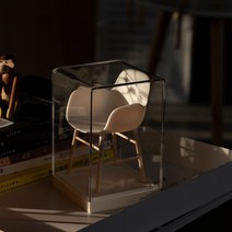 덴마크 디자이너 모델 체어 mdd.blythe. ob11.6 포인트 바비 인형 푸드 플레이 미니 체어, 흰색 플러스 아크릴 상자