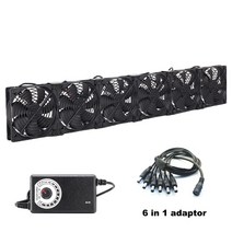 컴퓨터 12cm 120mm 고속 대형 공기 110V 220V BTC LTC 광업 기계 워크 스테이션 캐비닛 그래픽 카드 랙 쿨러 냉각 팬, [01] EU, [03] 6fan with controller