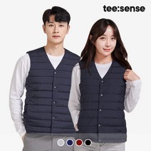 웰론 히트 패딩조끼 가벼운 남녀공용 S~3XL 커플 슬림 V넥 경량 교복조끼