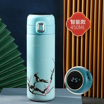 수입 온도 보온병 텀블러 죽통 마호병 업소용 에코베슬 진공 오래가는 지능형 병 컵 표시 열 홀드 진공 플라스크 여행 차 수프 커피 잔 물병, 스마트 그린 b