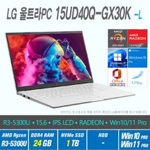 LG 울트라 PC 15UD40Q-GX30K +Win10 Pro / Win11 Pro 선택포함, WIN10 Pro, 24GB, 1TB, AMD RYZEN 5300U, 화이트