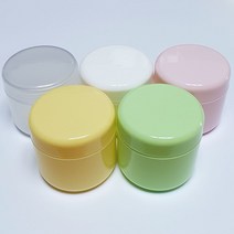 크림통 150g/ 미니플라스틱용기 5칼라 화장품 분말 액체 악세사리 부자재소품 공예재료 칼라 수납보관통, 흰색