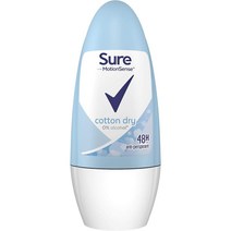 [영국] Sure 코튼 드라이 안티퍼스피런트 데오드란트 롤온 50ml 50ml 1개, 8개