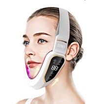 얼굴비대칭교정 HSKOU 페이셜 리프팅 장치 LED 광자 치료 페이셜 슬리밍 진동 더블, 하얀색