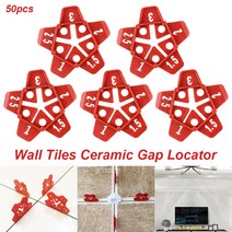 50pcs 1/1.5/2/2.5/3mm 벽 타일 세라믹 갭 Locator 크로스 레벨링 시스템 바닥 건설 도구, 빨간