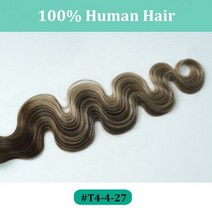 다크 브라운 웨이브 클립 인 헤어 익스텐션 10 개 160g 트리플 웨프트 바디 웨이브 레미 클립 실제 인모 익스텐션 풀 헤드 클립, T4-4-27, 18 inches_10Pcs 160G