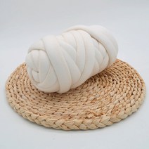 자이언트 얀 카세트 백 귀도리 뜨기 굵기 2cm 블랙 DIY 왕 모찌 실 가방만들기, 01 아이보리