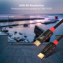 hdmi선택기 모니터분배기 hdmi셀렉터 8K HDMI 2.1 케이블 144Hz 초고속 분리 스위치 HDR10 + PS5 xbox 시리, 01 Black_02 0.5M