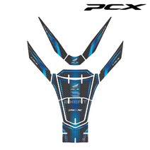혼다 21-23년 PCX 탱크패드 주유구패드 가니쉬 단품/세트 입체 카본 국산 입체스티커 튜닝 스크레치방지, 카본블루-탱크패드 세트, 1개