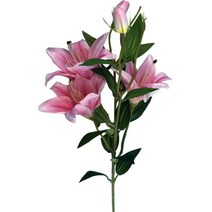 인테리어 조화 6 머리지점 부활절 생생한 백합 꽃 식물 홈 웨딩 파티 장식 친구를위한, 딥 핑크