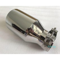 배기팁 스테인레스 스틸 싱글 플랫 에지 유니버설 머플러 테일 스로트 자동차 변형 배기 파이프 ajax h7 a, 06 51MM IN-89MM OUT