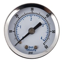 TS-Z51 0-60PSI 압력 게이지 40mm 1/8 인치 NPT 미니 압력 게이지 공기 압축기 유압 진공 게이지 압력계, 하나, 은, 1개