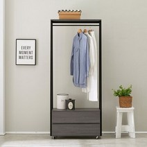 필라흐 그레이 800 2단 이동식 행거형 서랍장 옷걸이, 상세페이지 참조