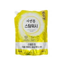 [트윈스몰] LG 자연퐁 스팀워시 주방세제 1L 리필(레몬향) 친환경 세제, 3개